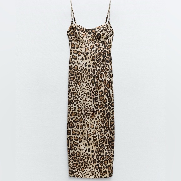 Zara Animal Print Midi Dress - Picture 2 of 4